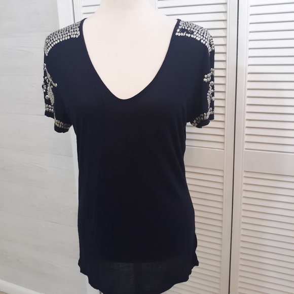 Tory Burch Tops - Tory burch metal embellished top sz small *5